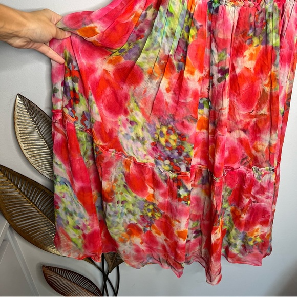 Sundance Silk Flowers Halter Midi Dress - Picture 4 of 8